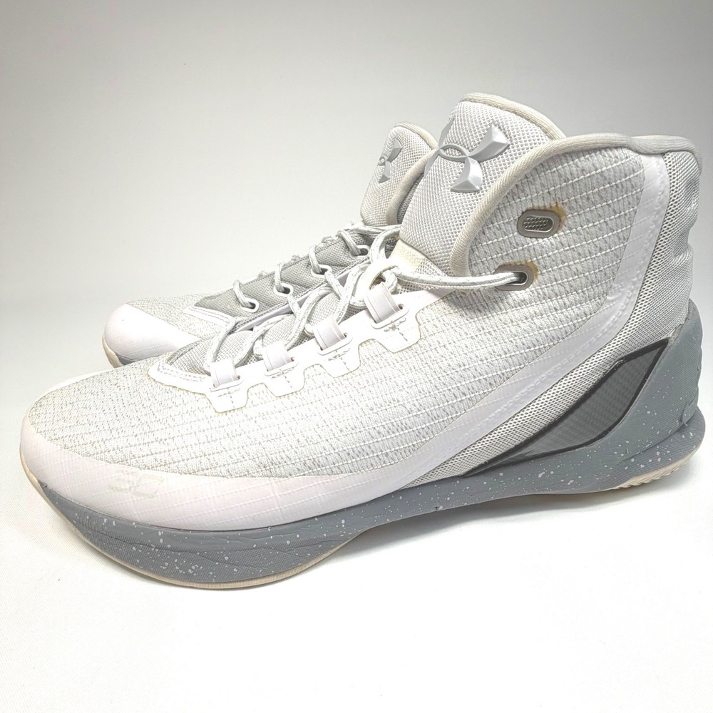 Under Armour Curry 3Zero III Basketball Shoes White Grey Men's Size 11